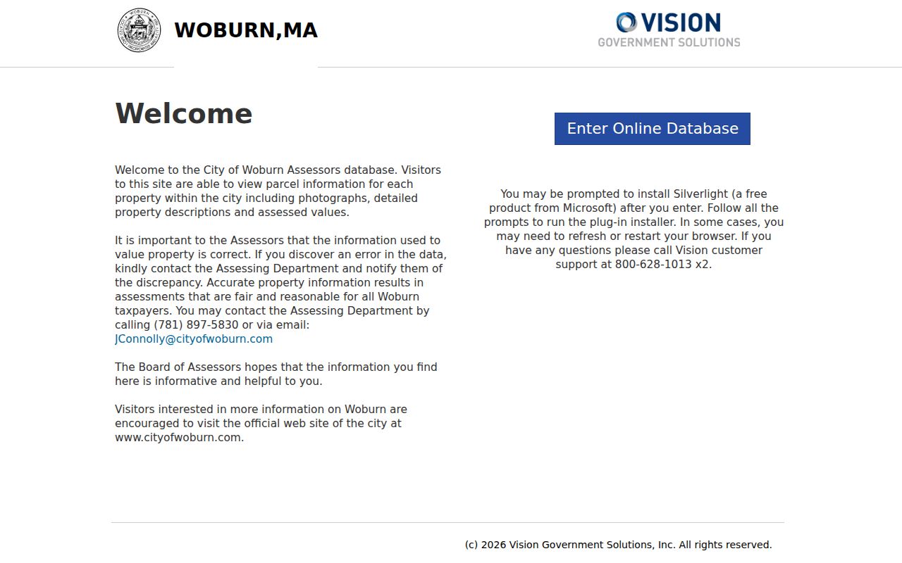Woburn street directory assessor parcel and owner search